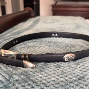 Classic Black Leather Belt Ole Miss